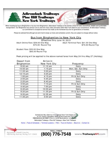 Binghamton to New York Bus .